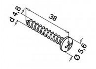 240230-038~~VERZONKEN PLAATSCHROEF MET KRUISGLEUF        QS-57