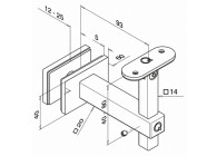 Support orientable de m-courante déportée plate