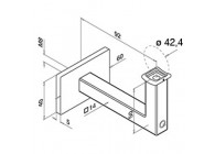 134111-042-12~~HANDRELINGSTEUN VOOR BUIS Ø42,4MM,  SQUARELINE, M8