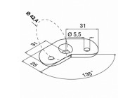 Berceau 135°, pour tube Ø42,4 mm,