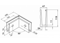 Angle intér. 90° pr profil de sol fixat. latérale
