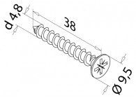 Vis cruciforme - tête fraisée - 4,8 x 38
