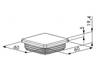 TC-6060-9005~~P00003573-9005 - Prijs per stuk,afname per 250 st-paaldop voor vierkante profielen 60x