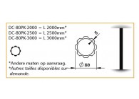 DC-80PK-2500~~GEKARTELDE PAAL VOOR KOLOM 80MM - L.2500MM