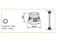 DC-80FLEUR 1~~UITEINDE VOOR KOLOM 80MM - FLEUR 1