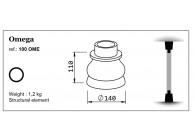 DC-100OME~~UITEINDE VOOR KOLOM 100MM - OMEGA