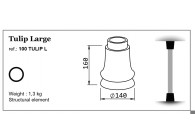 DC-100TULIP L~~UITEINDE VOOR KOLOM 100MM - TULIP L