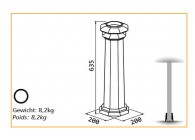 DC-100SQUA B~~UITEINDE VOOR KOLOM 100MM - SQUARE B