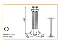 DC-100SQUAROY A~~UITEINDE VOOR KOLOM 100MM - SQUARE ROYAL A