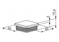 TC-5050-9005~~P00003574-9005 - Prijs per stuk,afname per 250 st-paaldop voor vierkante profielen 50x