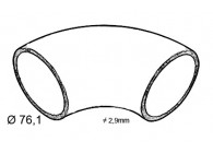 COUDE A SOUDER 3 D 90 - 76.1 x 2.9 - ACIER