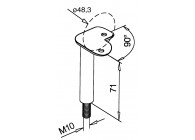 Support main courante 90°, Main courante Ø 48,3 mm