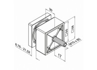 Entretoise carrée 50x50mm pour vitrage, H =30 mm