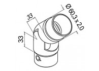 Raccord orientable, (de 0° à + 70°),