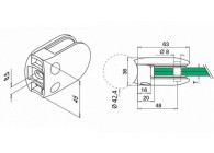 102800-042-00~~Glasklem, model 28, excl. rubberset