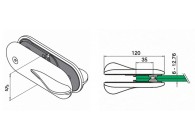 Loquet de portillon, fixat. s/ verre 6 - 12,76 mm