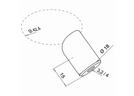 Entretoise p/ câble Ø3,2-4mm, fixat° s/ tube Ø42,4