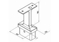 Support 60x30x2,6mm pour main-courante plate