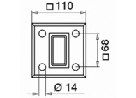 Poteau avec embase 60x30x2,6mm, H=1000mm