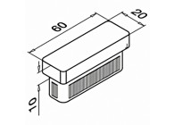 Embout plat p/ tube 60x20x2mm - à frapper