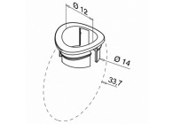 Adaptateur p/ barre Ø12mm p/ tube Ø33,7/emb. 50x