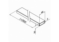 Tube rectangulaire 60x20x2mm, L=2500mm