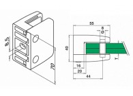 142400-000-12~~GLASKLEM VOOR GLAS VOOR VLAK PROFIEL -ZONDER RUB. VP 4X