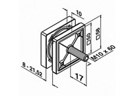 144747-010-12~~Glasadapter, vierkant, 50x50 mm, vlak,