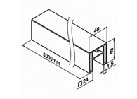 Tube à fond de gorge carré 40x40x1,5mm - L=5000 mm