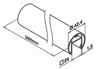 Tube à fond de gorge Ø 42,4 mm x 1,5 - L=5000 mm