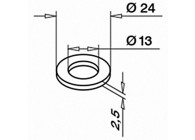 250663-224~~Onderlegring voor M12 schroef, Ø24, QS-216,