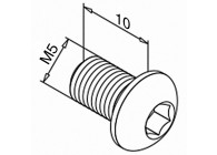 Vis 6 pans - tête ronde - M5 x 10 mm, ISO 7380,