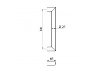 Barre de tirage Hext D25 I300 H65