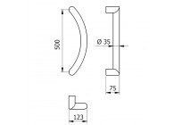 Barre de tirage Hext D35 I500 H75 B123