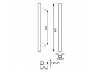 Barre de tirage Hext D30X30 I500 L650 H75 Dc25X25