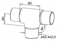 130307-242-12~~T-FITTING VOOR BUIS Ø 42,4X2,0MM,