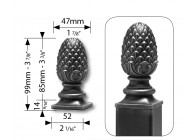 POMME DE PIN EN ACIER -MASSIVE - SOUDABLE ET GALVANISABLE