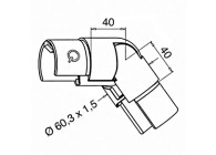 Raccord orient. de 25 à 55° ouvert. vers le bas