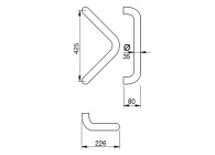 Barre de tirage Hext D35X35 I425 H80 B226