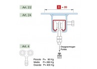 4-PICCOLO~~ROL MET 4 WIELEN  - GESTAMPT  - 24MM