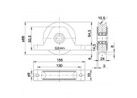 338I-90~~INBOUW WIEL 2 ROULEMENTEN, MONTAGESTEUN U-GROEF INIOX