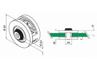 Glass clamp, MOD 46, excl. rubber inlay,zamak, stainless ste