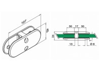 132870-13-12~~Glass connector, straight, MOD 28,excl. rubber inlay, stainl