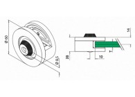 Glass clamp, MOD 44, excl. rubber inlay,stainless steel 316,