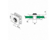 Glass clamp, MOD 52, excl. rubber inlay,stainless steel 316,