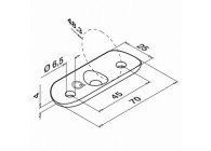 141810-048-12~~Handrailinghouder,gatafstand 45mm,D48,3mm VPE 8 STUKS