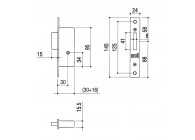 9791-S-30~~INBOUWSLOT ENKEL CILINDER STERSLEUTEL DM 30mm