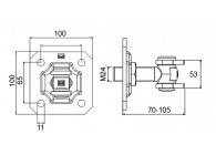 163-M24 10810814  001~~SCHARNIER  MUURPLAAT REGELBARE MOER M24