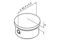 Embout arrondi à coller s/ tube Ø 42,4/2 mm,