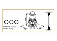 DC-80TEMP B~~UITEINDE VOOR KOLOM 80MM - TEMPLE B